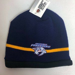 Vintage Nashville Predators NHL Official Embroidered Beanie Knit Hat Hockey Blue